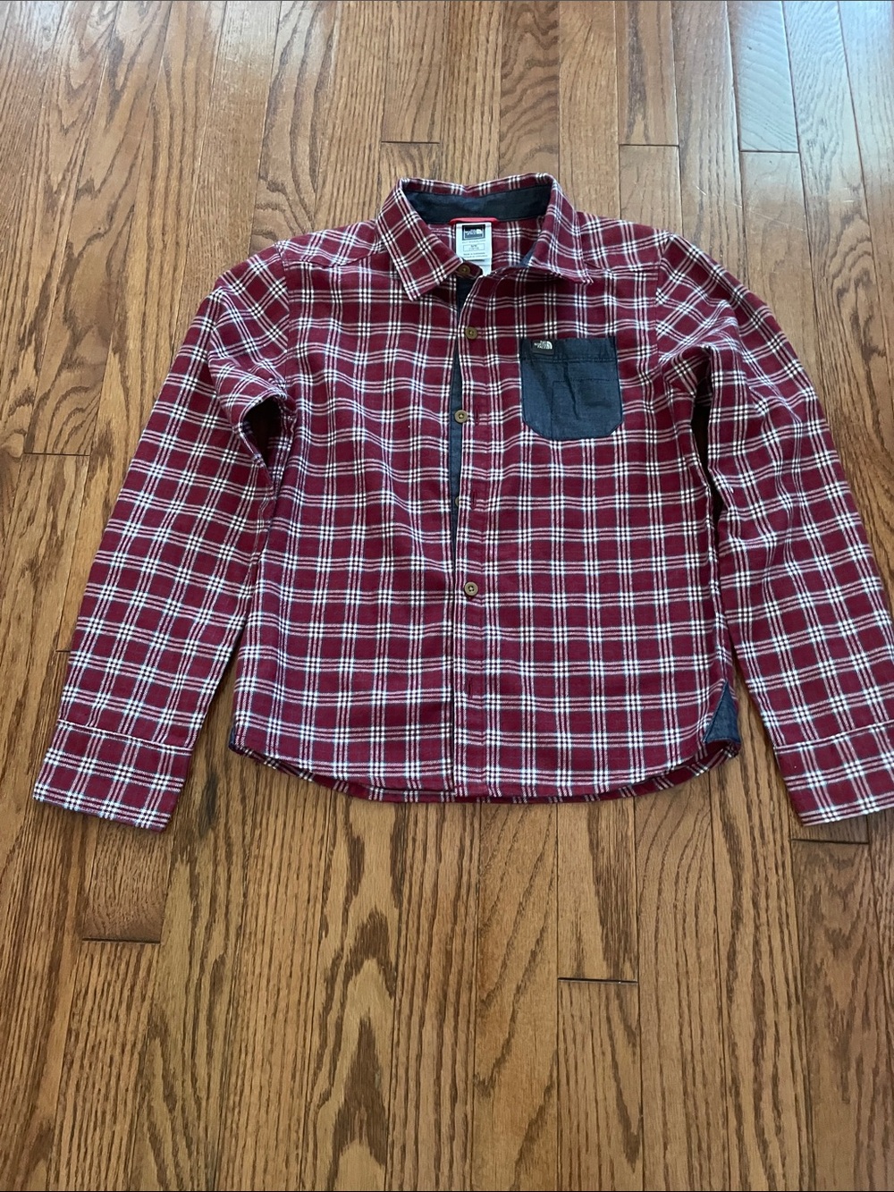 The North Face Red Plaid Flannel Shirt Boy’s Sz Medium (10-12)